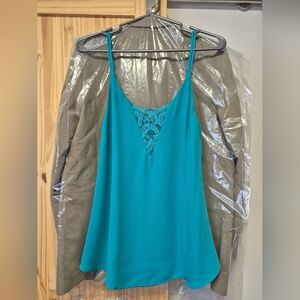 Guess New Turquoise Feels Like Silk Top (true to size S)